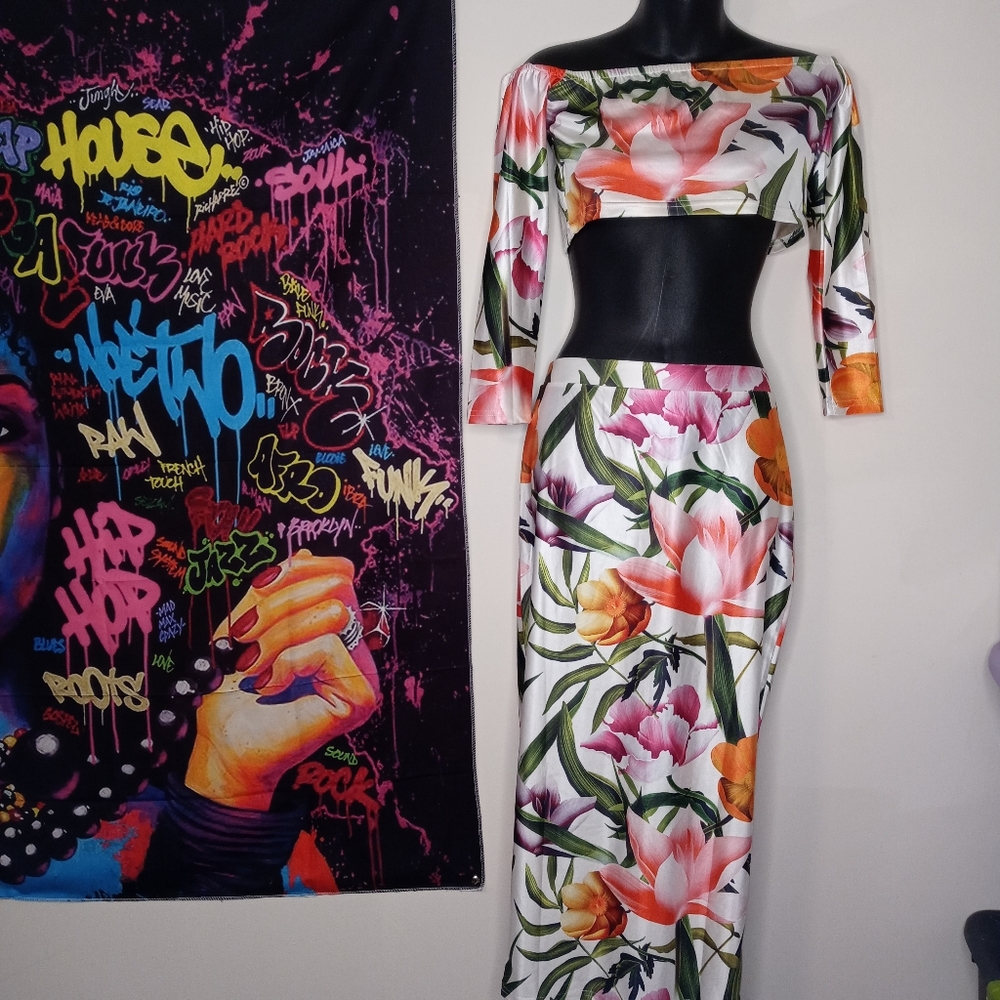2 pcs Crop top dress set